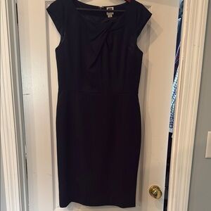 Anne Klein Blue Sheath Midi Dress Cap Sleeves